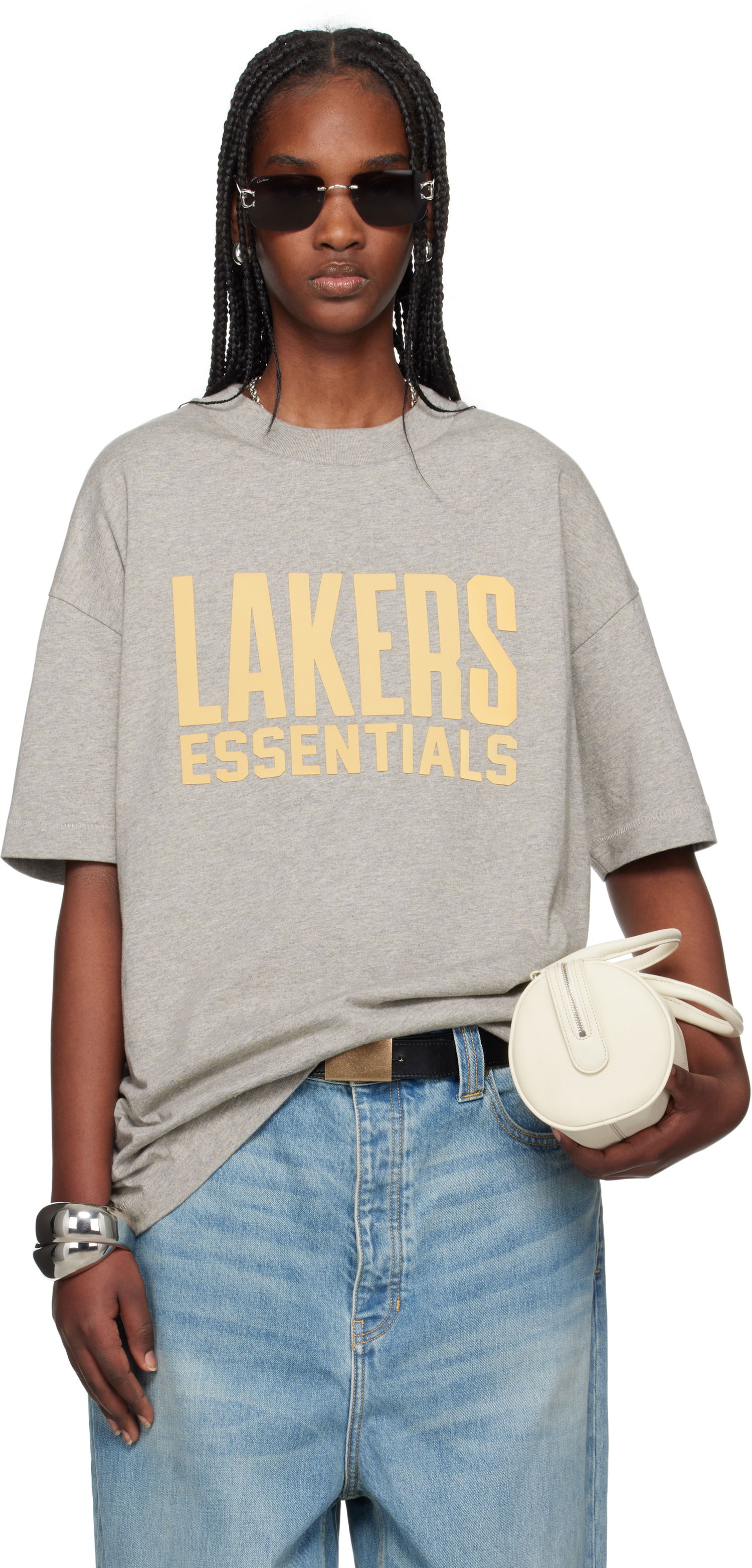 Тениска Fear of God Fear of God ESSENTIALS NBA Lakers Short Sleeve T-Shirt Сиво | 125AL244106F, 0