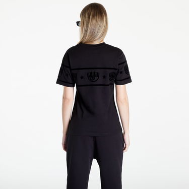 Тениска Chiara Ferragni Maxilogomania Flock T-Shirt Черно | 73CBHT08CJT04899, 2