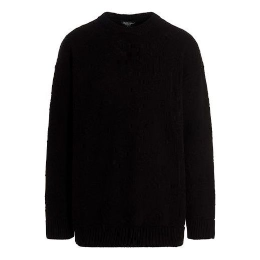 Пуловер Balenciaga Jacquard Knit Sweater Черно | 662728T31661000