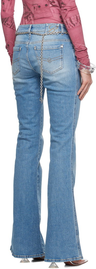 Дънки Blumarine Blumarine Five-Pocket Flare Jeans Синьо | P422J127A, 2