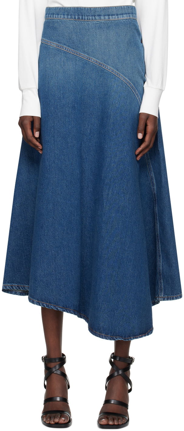 Пола Max Mara Max Mara Denim Midi Skirt Синьо | 2425106071600, 0
