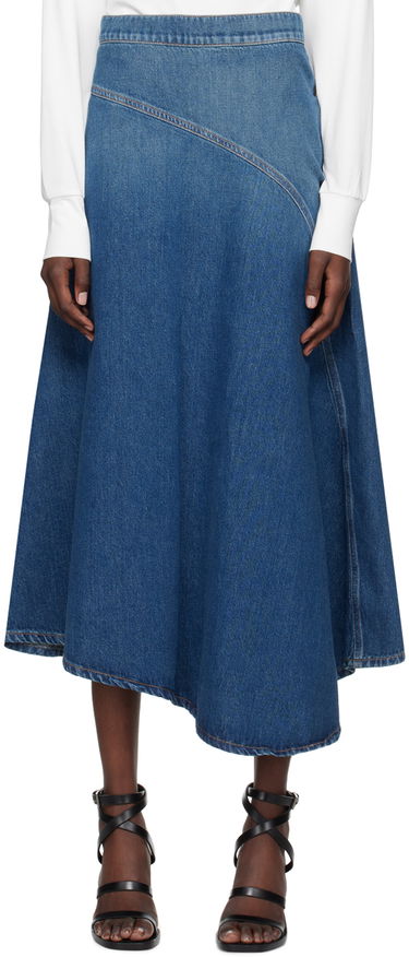 Пола Max Mara Max Mara Denim Midi Skirt Синьо | 2425106071600, 0