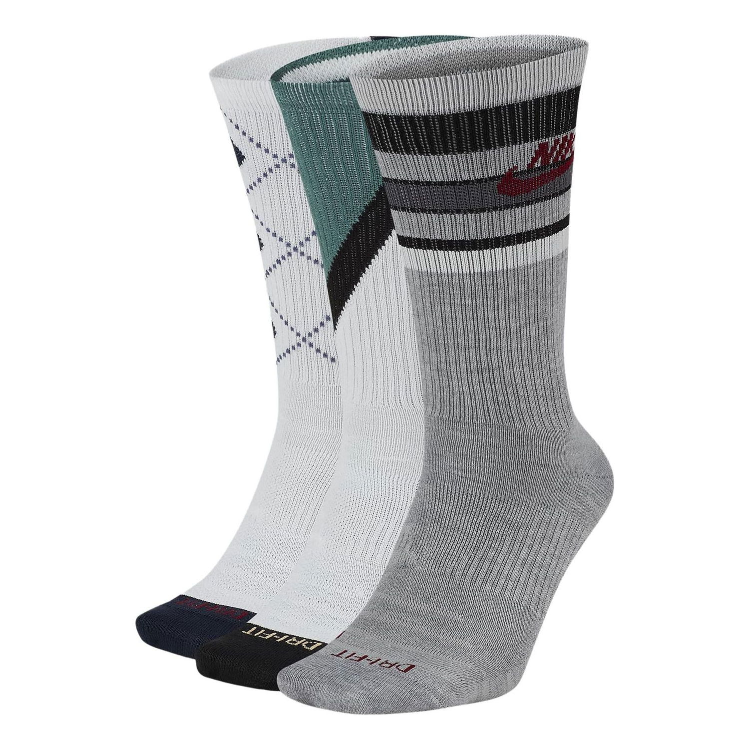 Чорапи Nike SB Everyday Max Lightweight Mid-Calf Socks (3 Pairs) Бяло | SK0096-967, 0