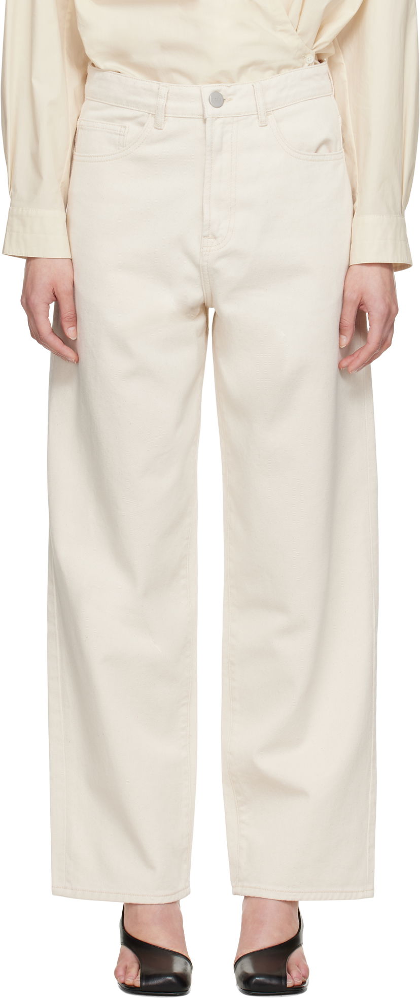 Дънки Róhe Baggy Fit Jeans Бежово | 415-31-039