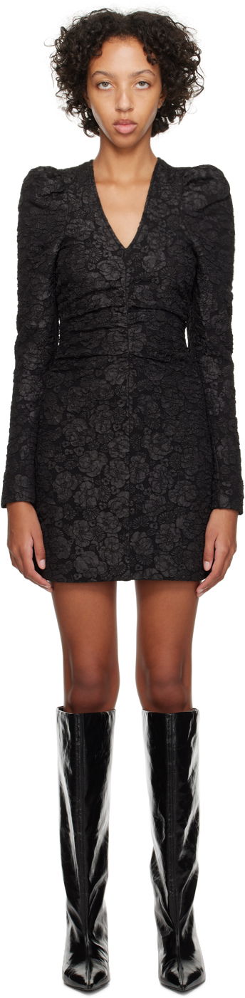 Pокля GANNI Jacquard Minidress Черно | F8497, 0