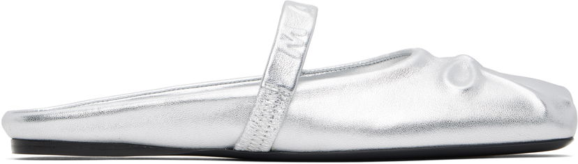 Облекло Marni Marni Leather Little Bow Sabot Slippers Металик | SBMS010400 PR695