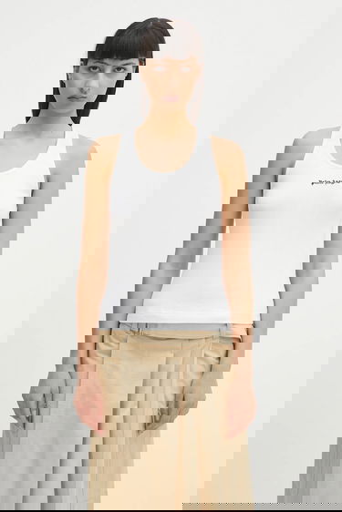 Потник Palm Angels Palm Angels Classic Logo Rib Tank Top Бяло | PWAC020C99FAB0010110, 0
