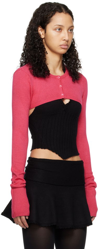 Пуловер GUIZIO Guizio Micro Cropped Cardigan Розово | R24610S003, 1