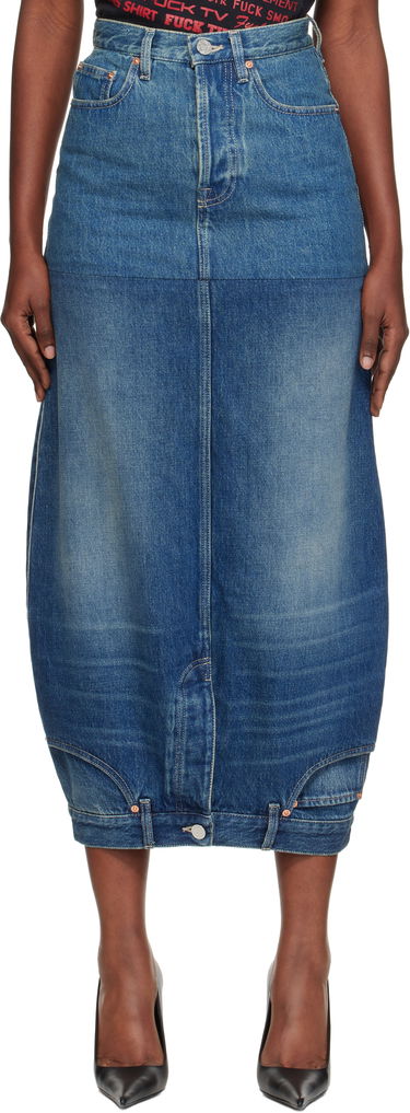 Пола VETEMENTS Vetements Double Denim Midi Skirt Синьо | WH76DK880VBBG, 0