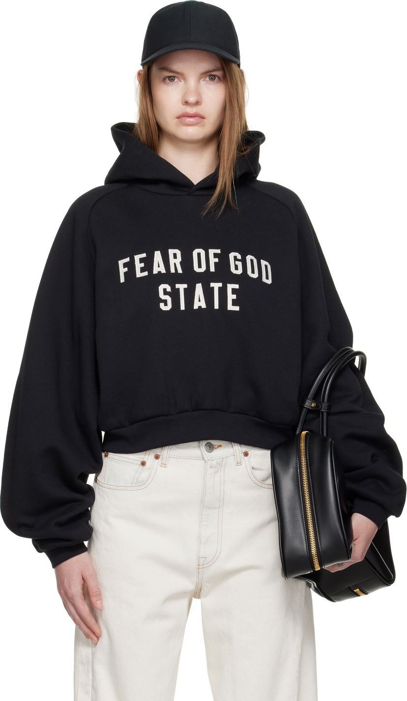 Суитчър Fear of God Fear of God ESSENTIALS Fleece Raglan Hoodie Черно | 192SP257820FW