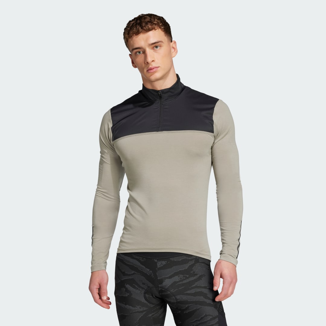 Тениска adidas Performance Gravel Long Sleeve Cycling Jersey Бежово | JD8191, 0