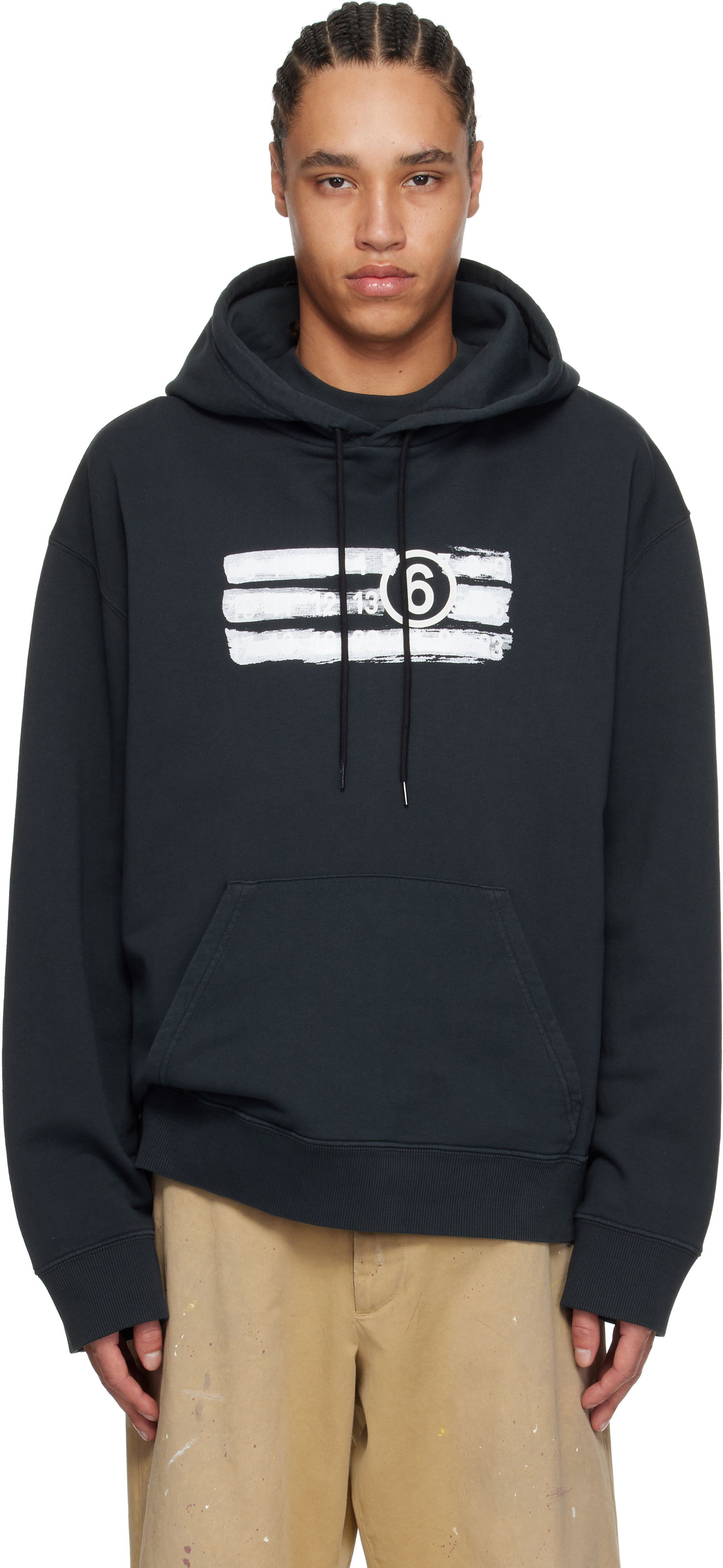 Суитчър Maison Margiela MM6 Maison Margiela Printed Logo Hoodie Черно | SH2GU0020 M25004, 0