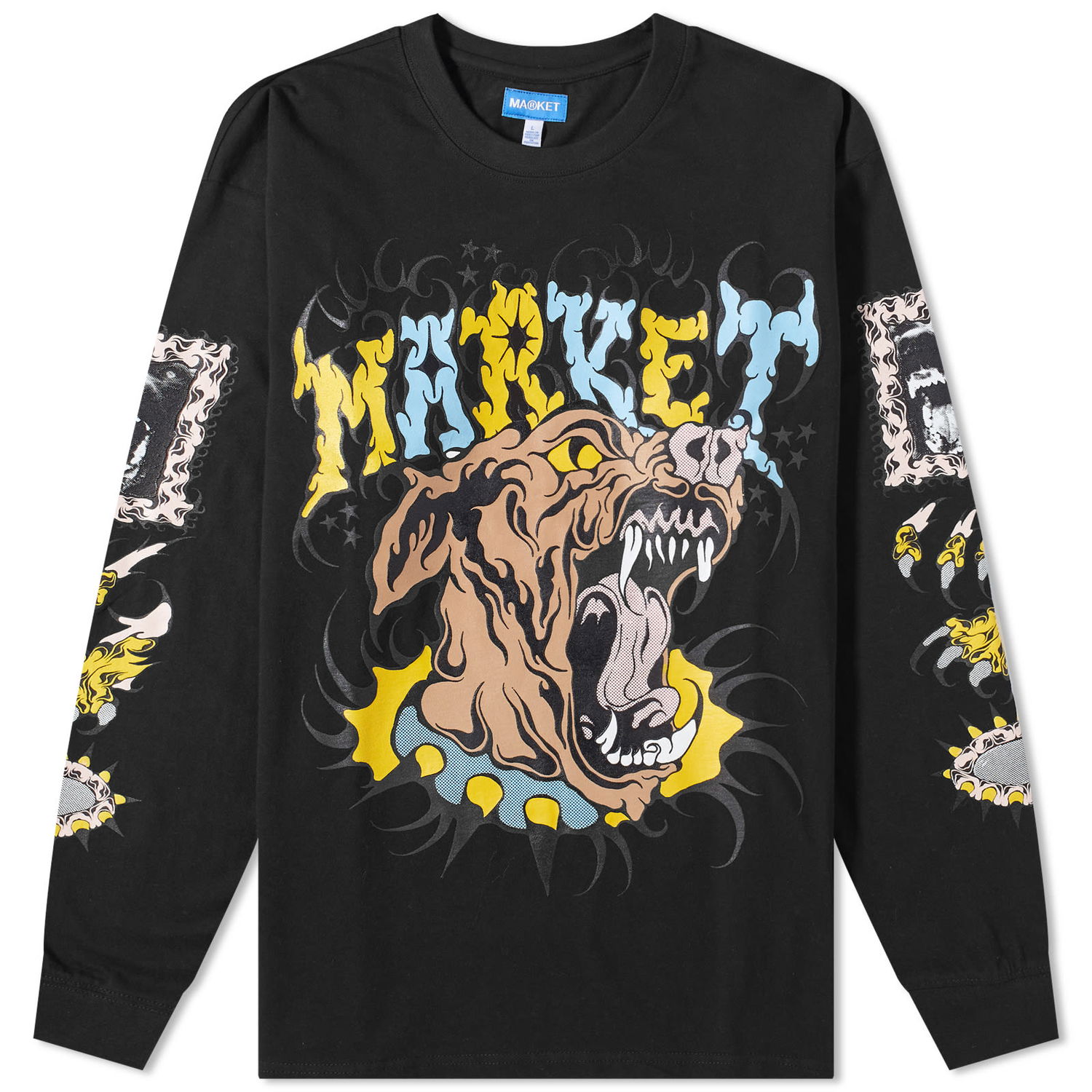 Тениска MARKET Warped Beware T-Shirt Черно | 398000373-BLK, 0