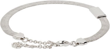 Гривна Burberry Engraved Check Snake Chain Bracelet Металик | 8122526, 1