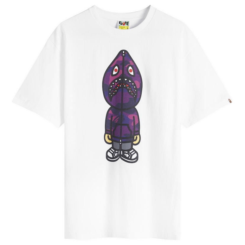 Тениска BAPE A Bathing Ape Colour Camo Classic Milo Shark T-Shirt Бяло | 002TEK301006M-WPR