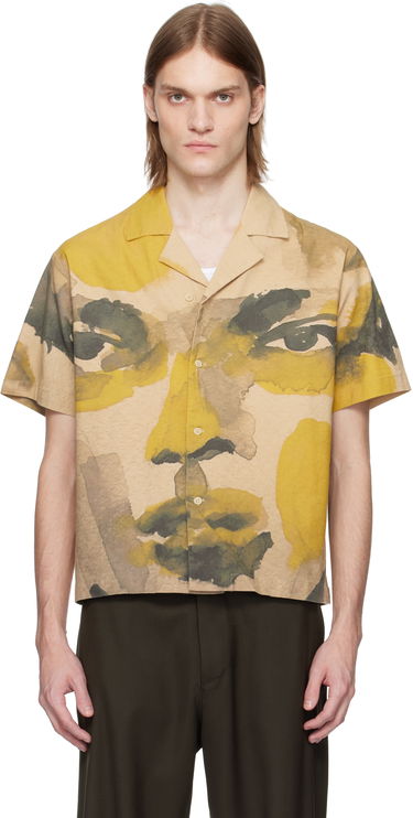 Риза KidSuper KidSuper Watercolor Face Camp Shirt Бежово | SS25-SST-04, 0