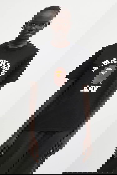 Тениска BAPE A Bathing Ape College T-Shirt Черно | 001TEL302001L, 0