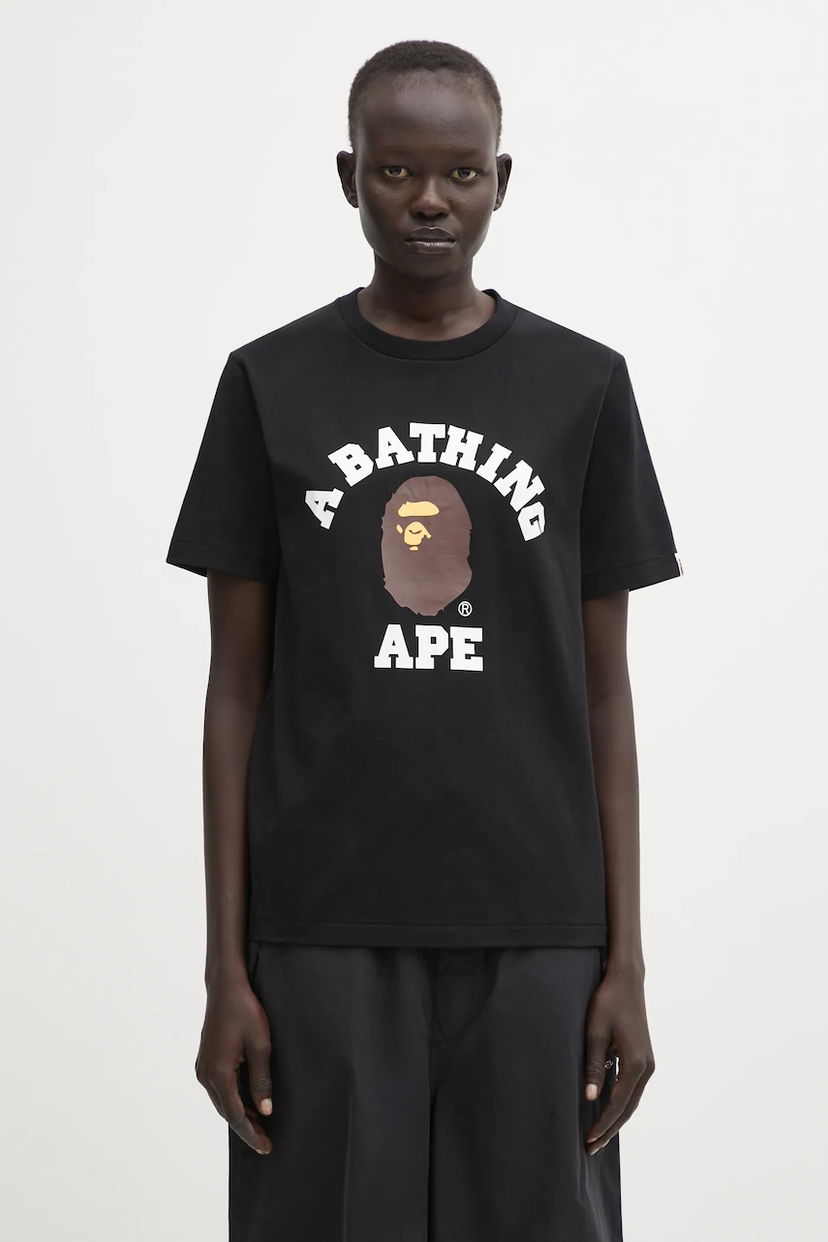 Тениска BAPE A Bathing Ape College T-Shirt Черно | 001TEL302001L