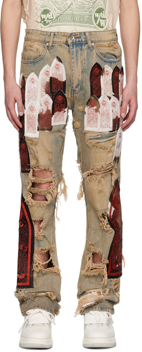 Дънки Who Decides War Sangre Patch Distressed Jeans Многоцветен | 1120930030SS24