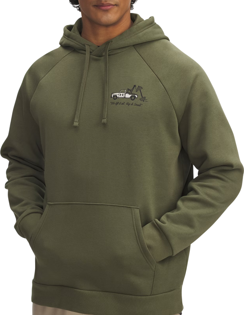 Суитчър Under Armour Rival Fleece Hooded Sweatshirt with 'We lift it all' Design Зелено | 6003955-390