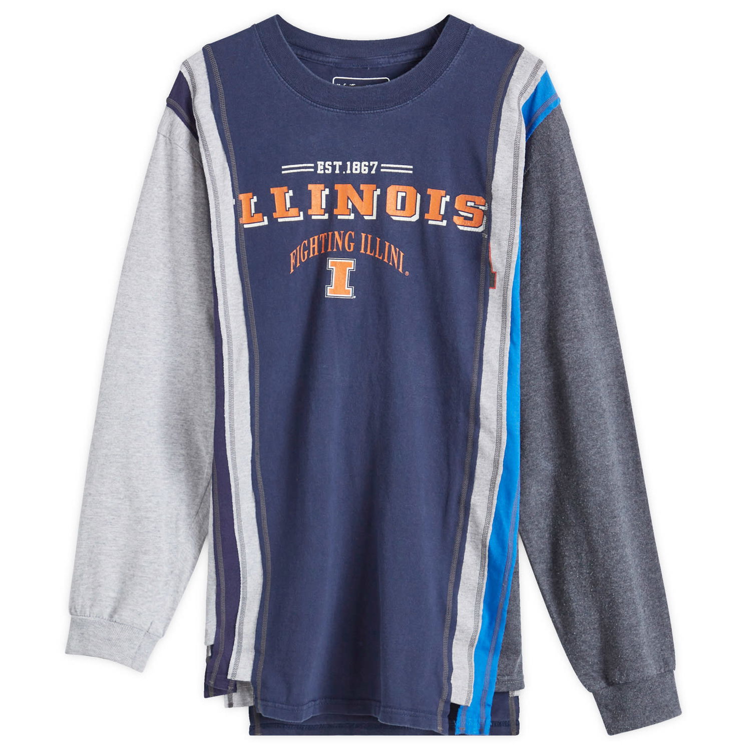 Тениска Needles 7 Cuts College T-Shirt Синьо | PU365, 0