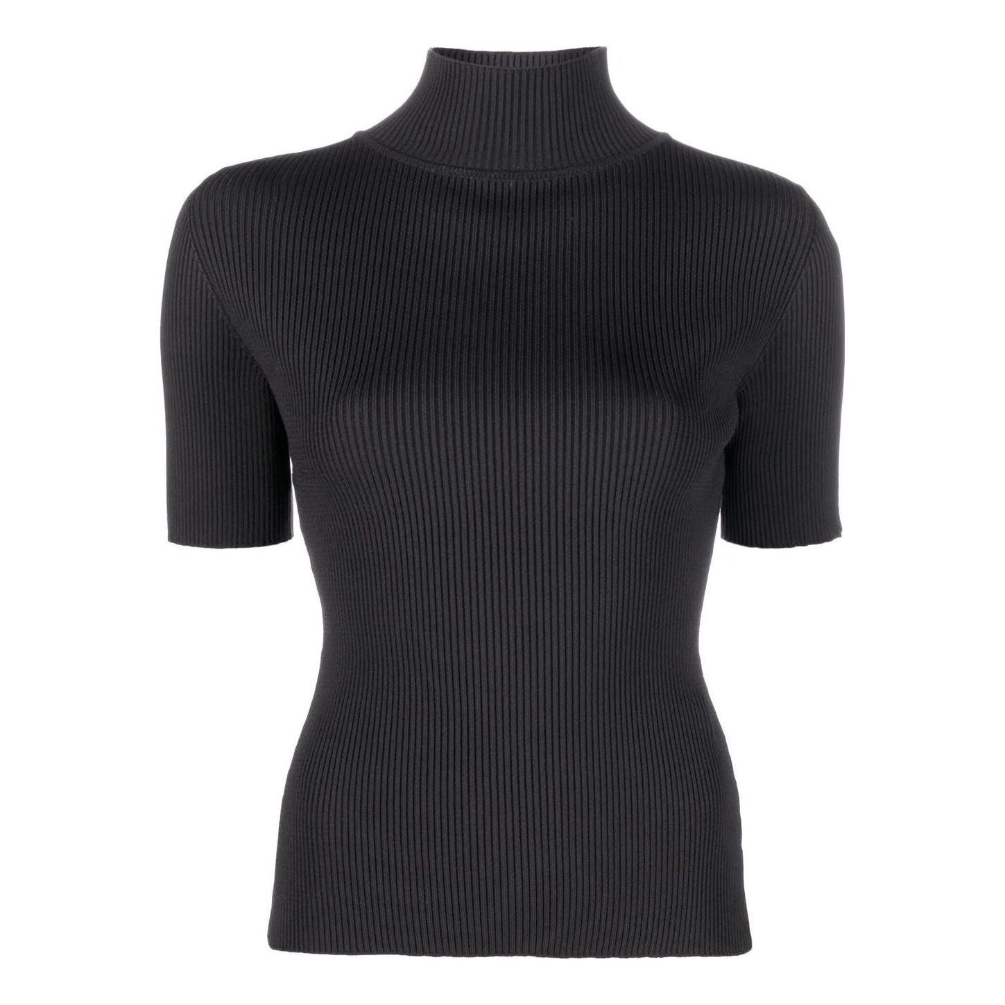 Фланелка Off-White Ribbed Turtleneck Short Sleeve T-shirt Черно | OWHF010C99KNI0011009, 0