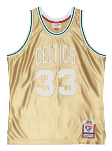 Фланелка Mitchell & Ness Boston Celtics Larry Bird 75th Swingman Jersey Металик | SMJY4398-BCE85LBIGOLD