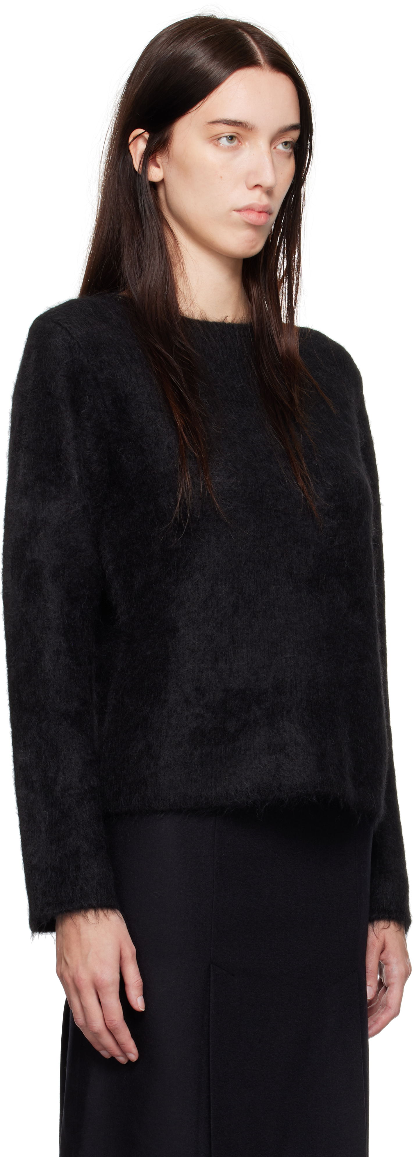 Пуловер Loulou de Saison Loulou de Saison Freya Fuzzy Knit Sweater Черно | FREYA, 1