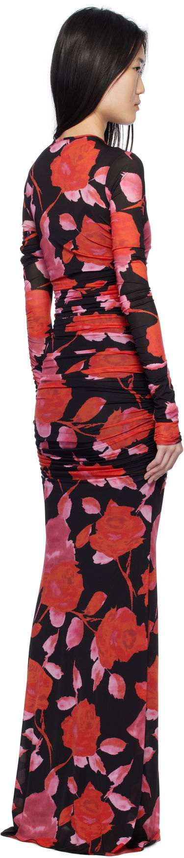 Pокля Blumarine Blumarine Floral Print Mesh Maxi Dress Многоцветен | P522A610A, 2