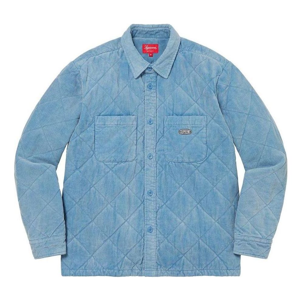 Риза Supreme Corduroy Quilted Shirt Синьо | SUP-FW22-734, 0