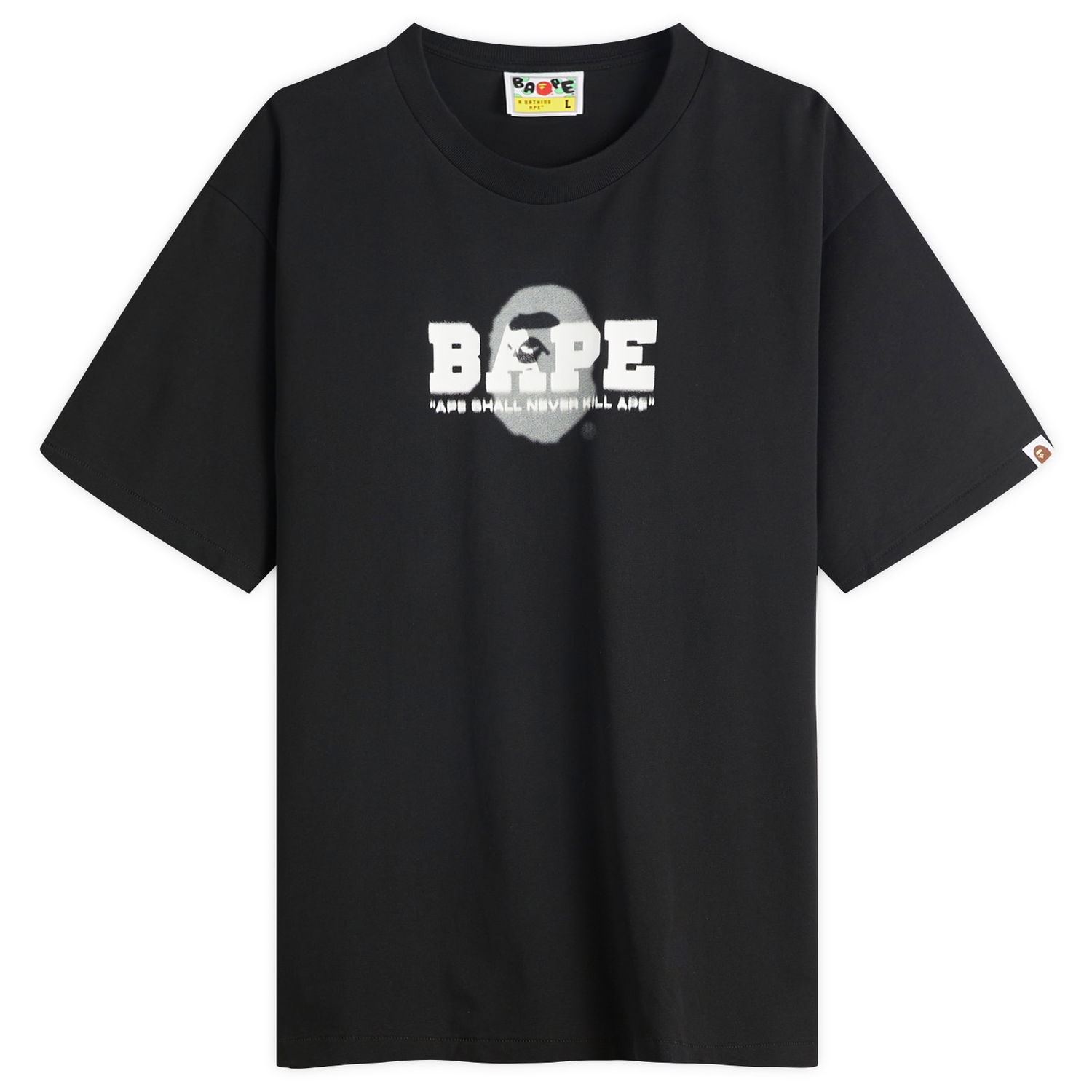 Тениска BAPE Graffiti Logo Relaxed Fit Tee Черно | 001TEL301308M-BLK, 0