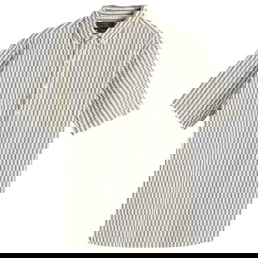 Риза BEAMS Beams Plus Button Down Popover Short Sleeve Seersucker Shirt, Size Large Бежово | 3801-0037-139-90, 0