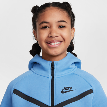 Суитчър Nike Girls' Sportswear Tech Fleece Full-Zip Hoodie Синьо | HV8695-489, 2