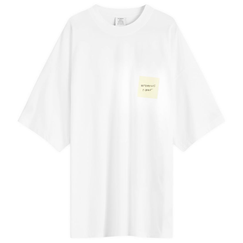 Тениска VETEMENTS Sticker T-Shirt Бяло | UA65TR210W