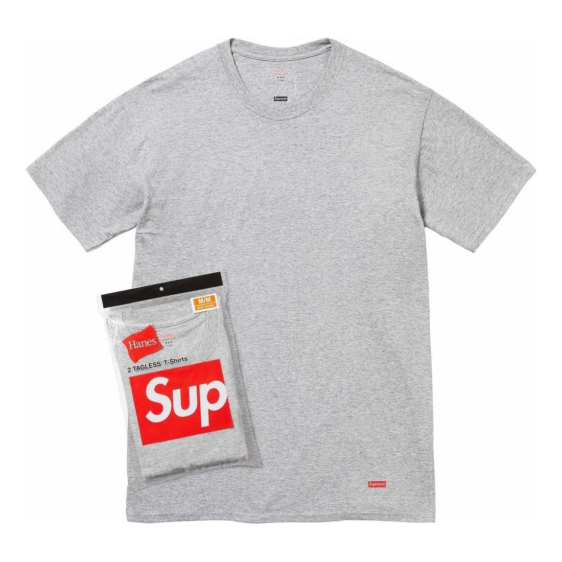 Тениска Supreme Pack of Two Tagless T-Shirts Сиво | SUP-SS24-013, 0