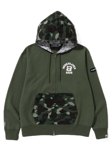 Суитчър BAPE Undefeated x Color Camo Relaxed Zip Hoodie Зелено | 1I73-115-908