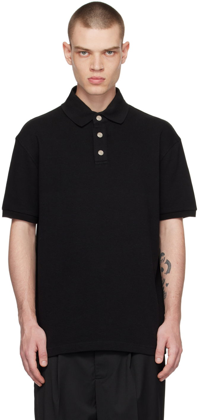 Поло тениска Han Kjøbenhavn Three-Button Polo Черно | M-132710