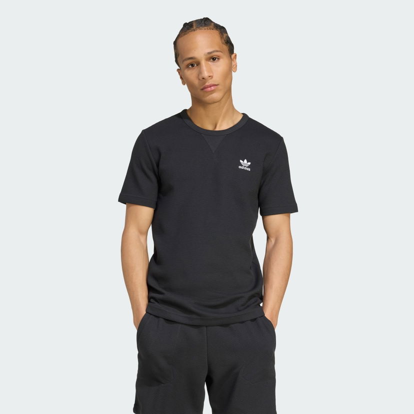 Тениска adidas Performance Trefoil Essentials Waffle T-Shirt Черно | KA7767