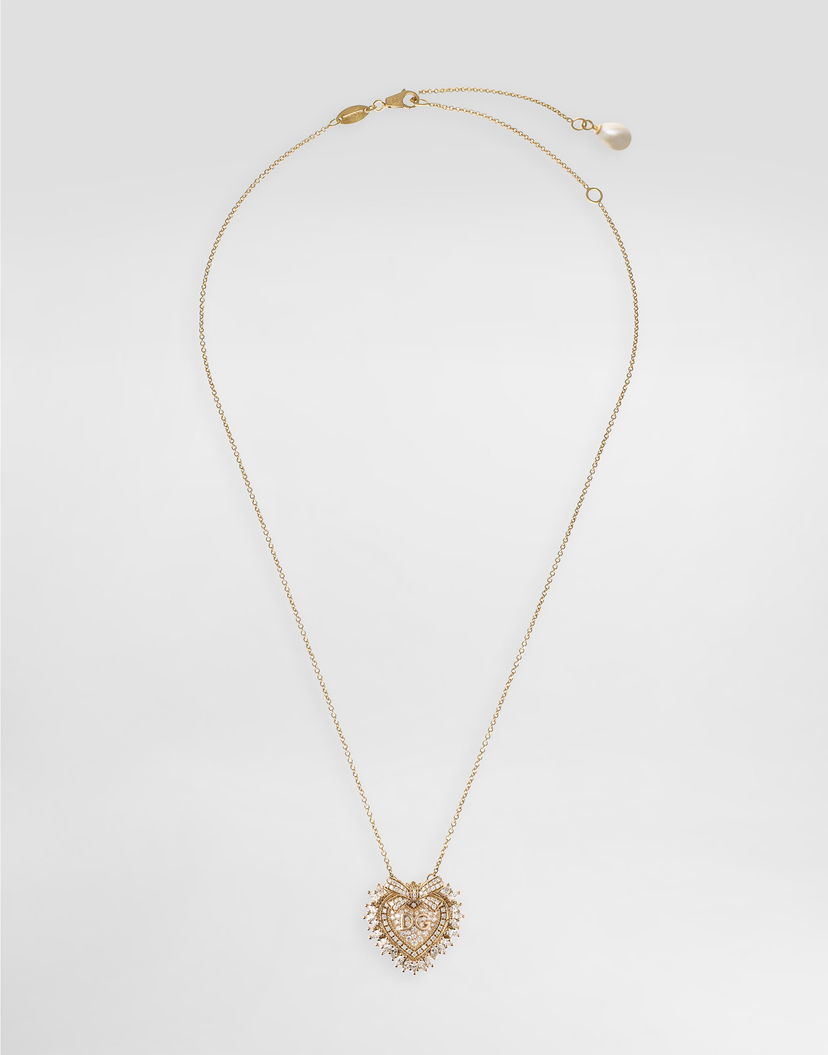 Колие Dolce & Gabbana Dolce & Gabbana Devotion 18 Carat Yellow Gold Diamond Heart Pendant Necklace Металик | WNND1KWYEDWZOO00