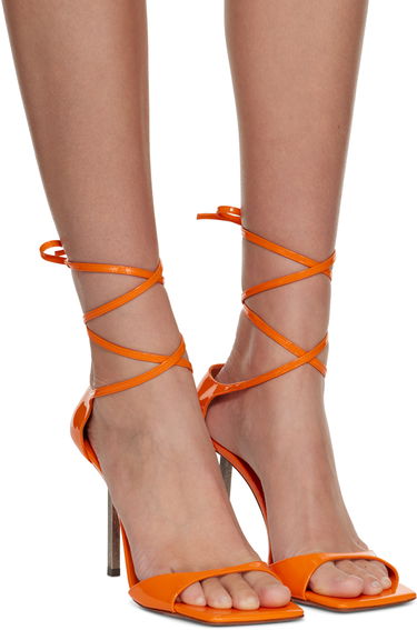 Аксесоари Amina Muaddi Amina Muaddi Hailey Heeled Sandals Оранжево
 | HAILEY SANDAL METAL PATENT, 3