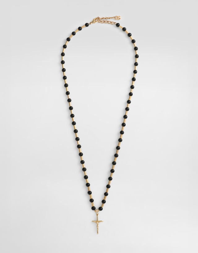 Dolce & Gabbana Beaded Cross Pendant Necklace
