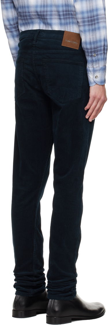 Панталони Tom Ford TOM FORD 12 Waves Corduroy Slim Fit Stretch Trousers Тъмно синьо | DPS001-DMC081, 2