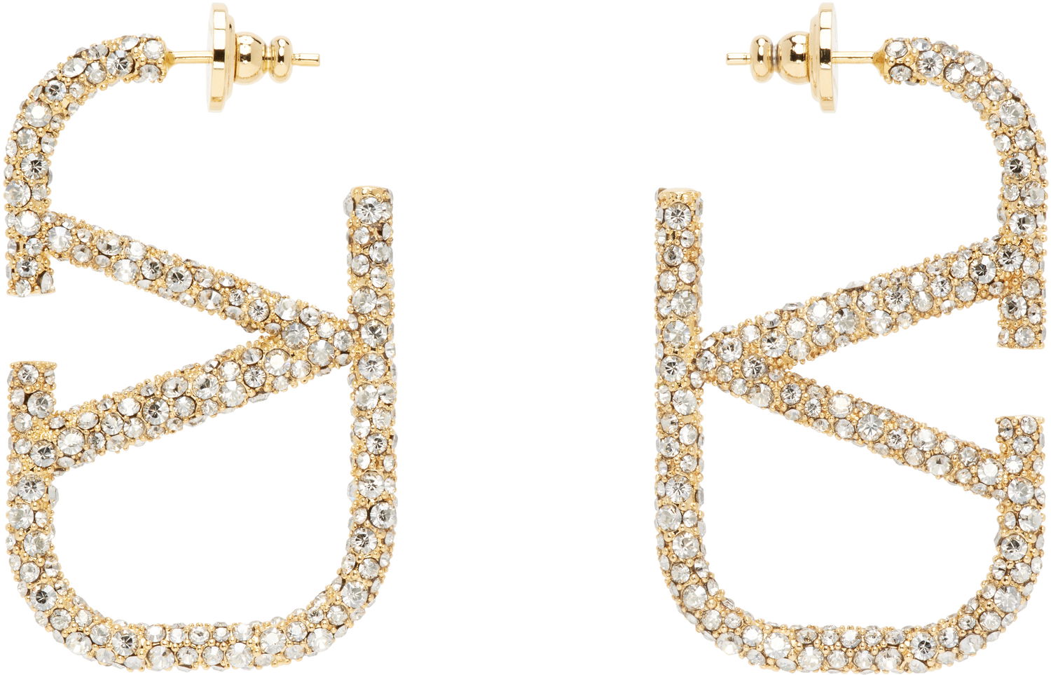 Обеци Valentino Valentino Garavani Crystal VLogo Signature Earrings Металик | 6W2J0G04YCW, 0