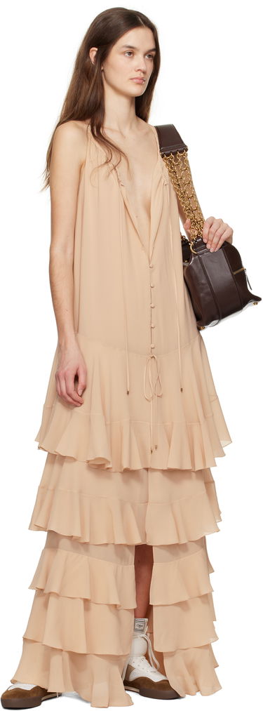 Pокля CHLOÉ Chloé Tiered Maxi Dress Бежово | CH25SRO54117, 4