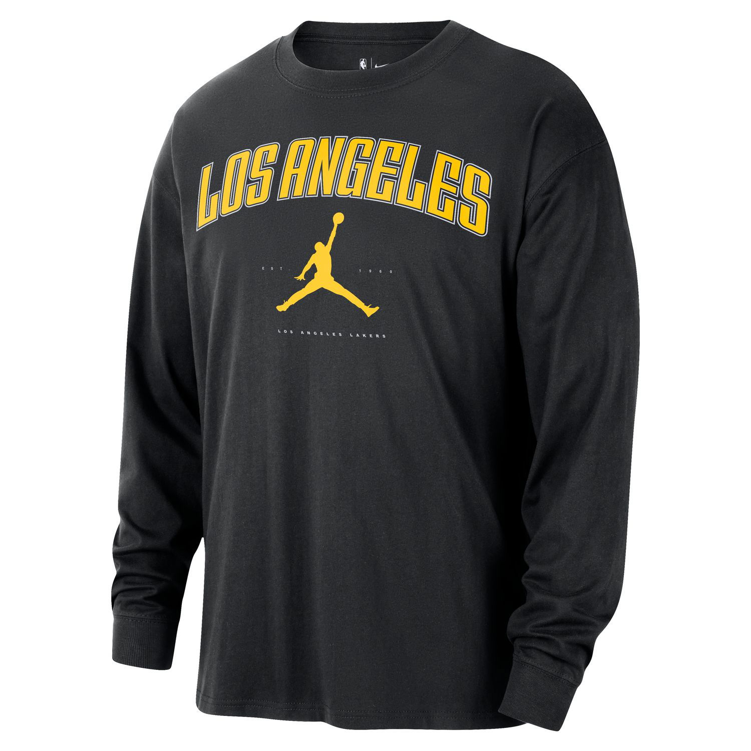 Тениска Jordan NBA Los Angeles Lakers Essential Long-Sleeve Tee Черно | HV5469-010, 1