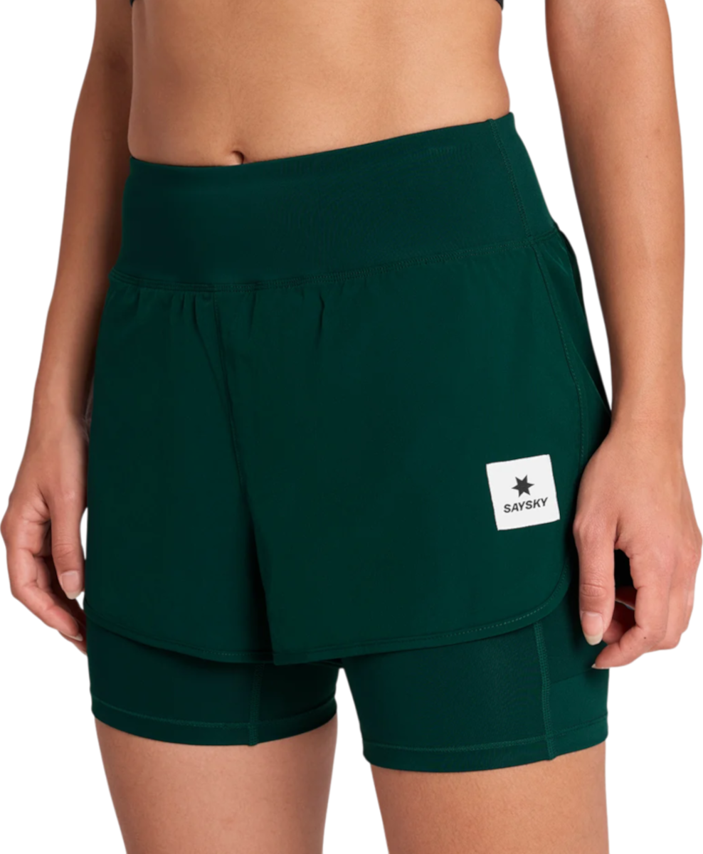 Къси панталони Saysky Saysky Women's Pace 2 in 1 3" Shorts Зелено | owrsh23c317-owrsh23c317, 0