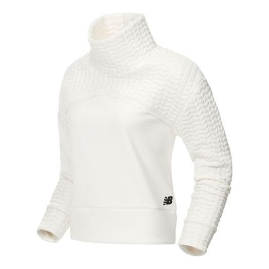 Пуловер New Balance High Collar Hoodie Бяло | WT13119-SST