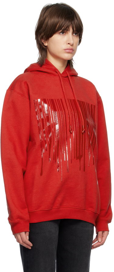 Суитчър VETEMENTS Dripping Barcode Graphic Hoodie Червено | VL16HD440R, 1