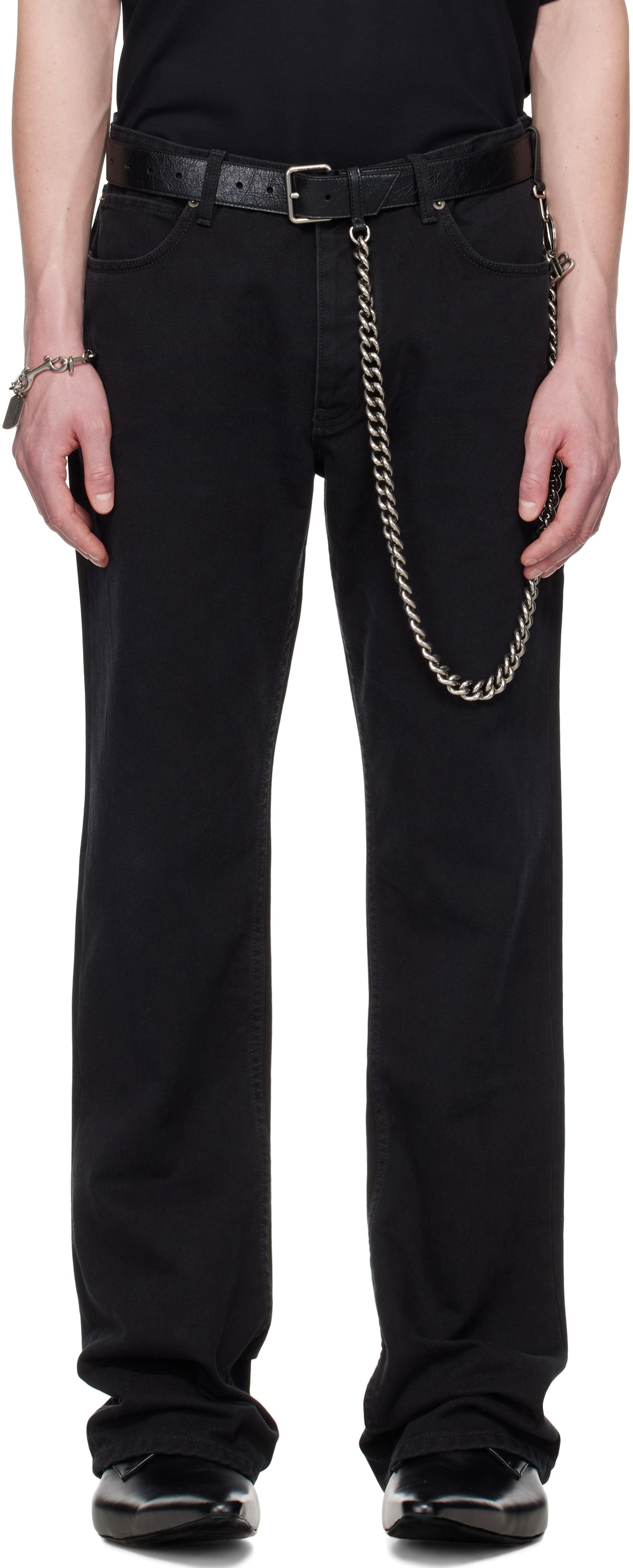 Дънки Balenciaga Balenciaga Straight Fit Jeans Черно | 810788TQW83, 0