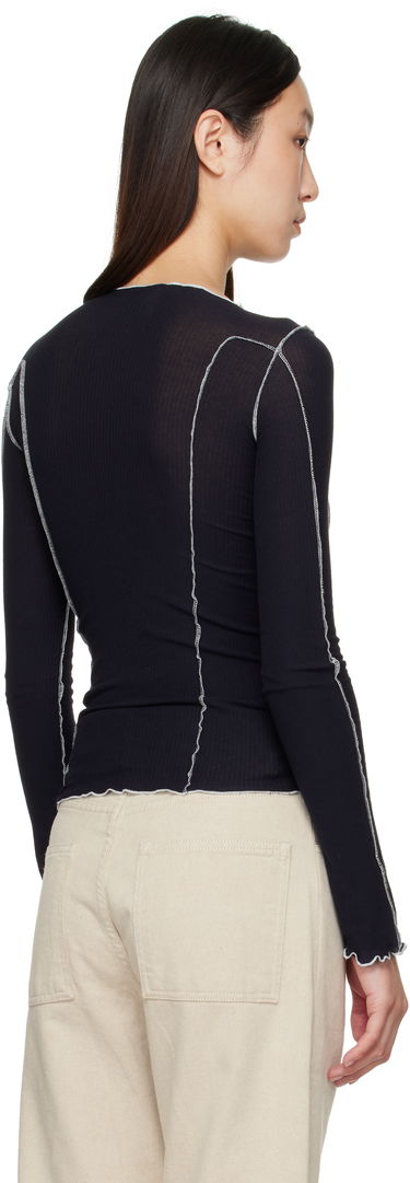 Тениска Baserange Baserange Omato Long Sleeve T-Shirt Черно | TTOML-CR-AU25, 2